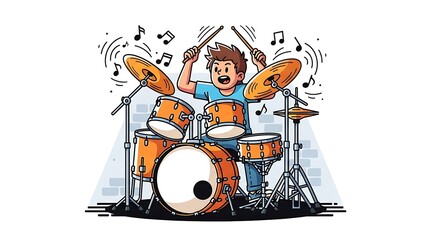 Drummer Boy Plays Loud.