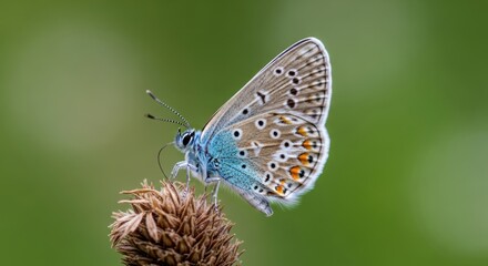 Obraz premium Blue butterfly wings spread 