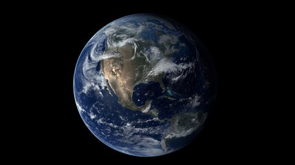 Obraz premium View of Earth from space with vibrant colors and stars in the background