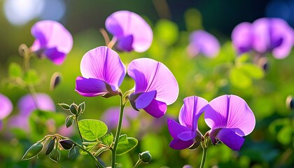 Vibrant purple flowers in sunlight (1)