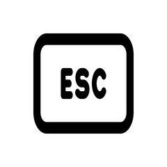 Escape key icon featuring a black outline and rounded corners displaying the letters esc in bold font