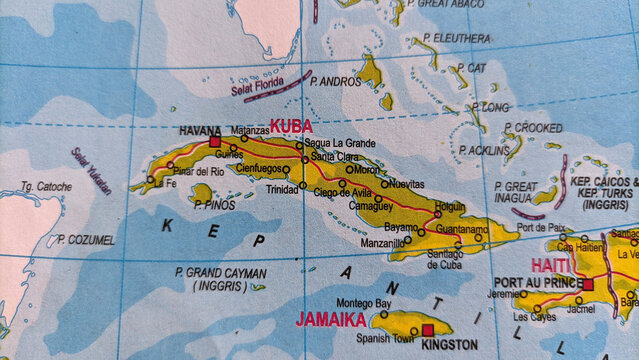 Map of Cuba or Country of Cuba on map.