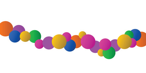 Vector Seamless Colorful Bubbles, Bright Colores, Illustration Isolated on White Background.