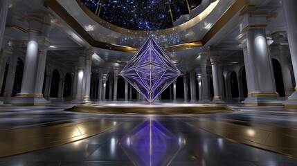 Obraz premium Advanced 3D modeling applications incorporating sacred geometry principles and ancient wisdom traditions enable the creation of immersive spiritual environments and meditative virt
