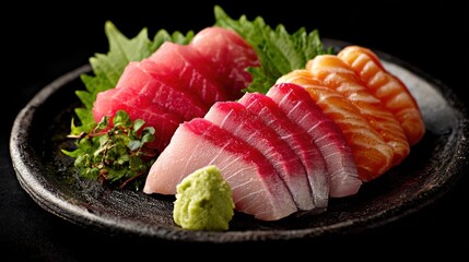 Colorful fresh sashimi selection