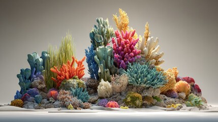 Colorful coral reef display
