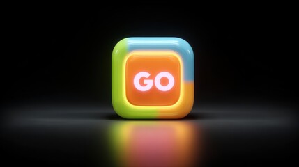 Colorful go button icon