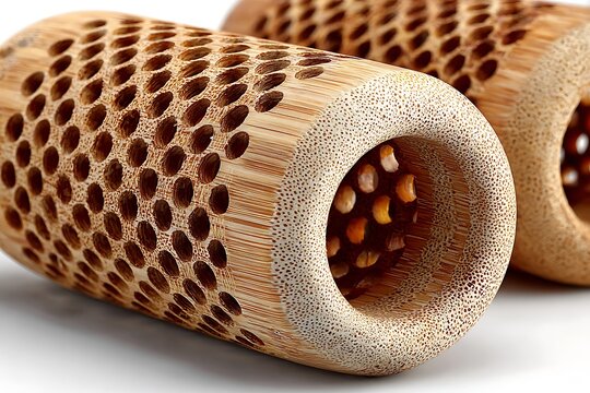 Bamboo guiro instrument featuring eco friendly natural design picture