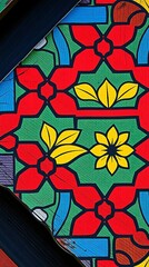 Traditional Korean Dancheong Pattern on Palace Roof Eaves