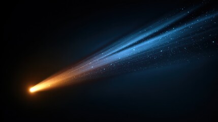 Comet streaking through space