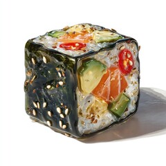Cubed sushi roll