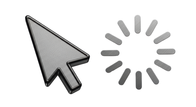 Isolated mouse cursor click load icon, internet browser loading symbol, web connection indicator