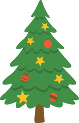 Christmas tree with bauble and star