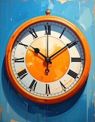 Vintage clock on textured wall