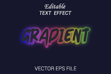 Editable text effect gradient 3d style vector. Gradient text effect Typography Design.