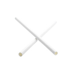 Obraz premium Biodegradable eco friendly white paper drinking straw isolated on white background 