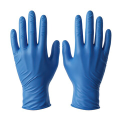 Obraz premium Pair of blue nitrile gloves isolated on transparent background