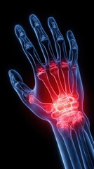 Naklejka premium Hand joint inflammation medical illustration