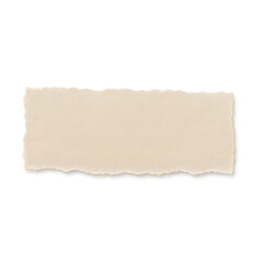 Torn Beige Paper Strip Isolated on Transparent Background High-resolution image of a single beige torn paper strip with rough, uneven edges. The paper is isolated on a transparent background, perfect 