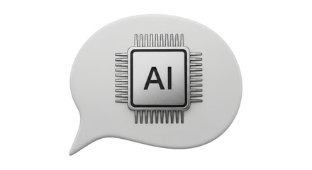 Isolated AI Concept Speech Bubble, Artificial Intelligence, Data Analytics Illustration