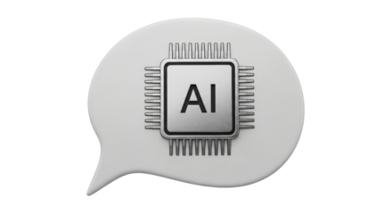 Isolated AI Concept Speech Bubble, Artificial Intelligence, Data Analytics Illustration