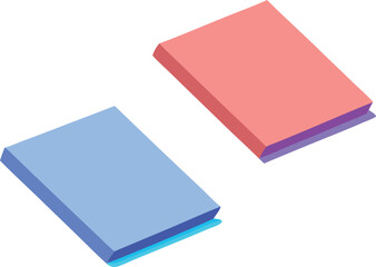 Floating duo notebook mockup with soft shadow scalable vector illustration