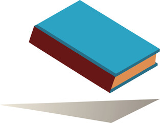 Floating thick textbook mockup with realistic shadow scalable vector eps illustration