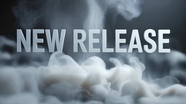New Release 3D Metallic Text Clouds Dark Background Typography