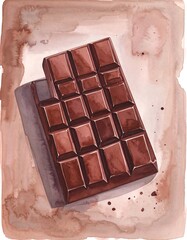 Watercolor chocolate bar