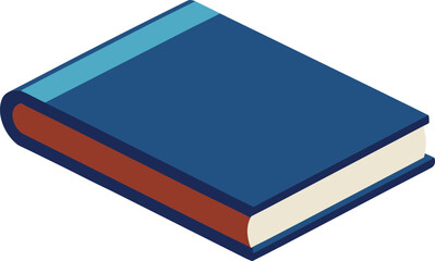 Realistic hardcover book mockup with detailed page edges for vector graphics