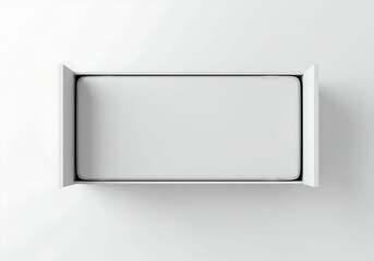 Minimalist white drawer offers clean design, perfect for organizing modern home spaces or product mockups
