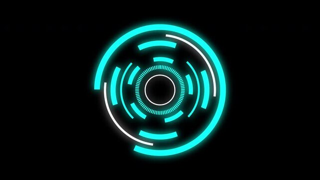 Loading Data HUD Display. on black background 4K