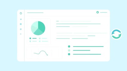Man presenting data on digital dashboard screen, animated business analytics concept. - Powered by Adobe