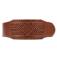 Ornate brown woven bracelet isolated on transparent background