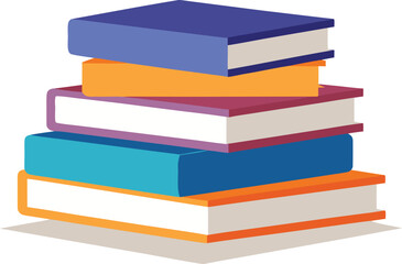 Vector illustration of stacked books mockup with subtle shadows for general use