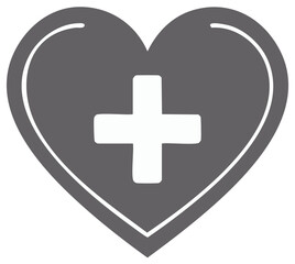 Obraz premium Heart symbol with medical cross for health, wellness, and medical care concept