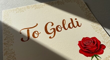 Elegant personalized card design featuring a vibrant red rose for special occasions and heartfelt greetings