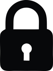 Simple black padlock icon for security and protection concepts digital graphic symbol of safety and privacy