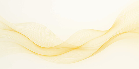 Abstract yellow and orange wave vector illustration with a smooth curve and flow design for a modern technology background pattern