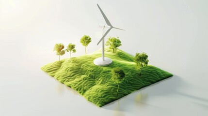 Sustainable energy landscape illustration