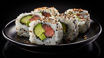 Sushi rolls close up