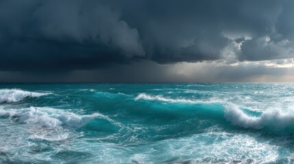 Stormy sea waves