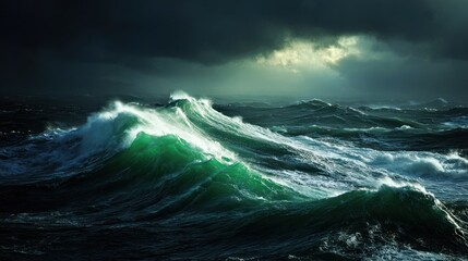 Stormy sea waves