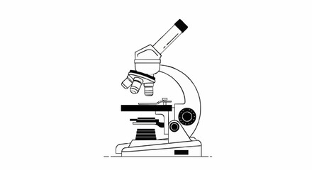 Line drawing of a laboratory microscope