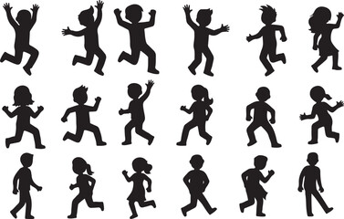 &ldquo;Energetic Silhouettes of Children in Diverse Running Actions&rdquo;
