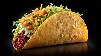 Taco closeup studio shot