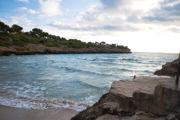 Cala Mendia, a wide and deep inlet of the sea ends in two beautiful sandy coves