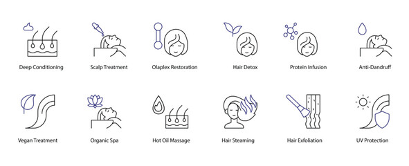 Holistic Hair and Scalp Care Icons