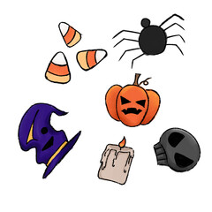set cartoon of halloween