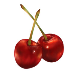 red cherry on bg